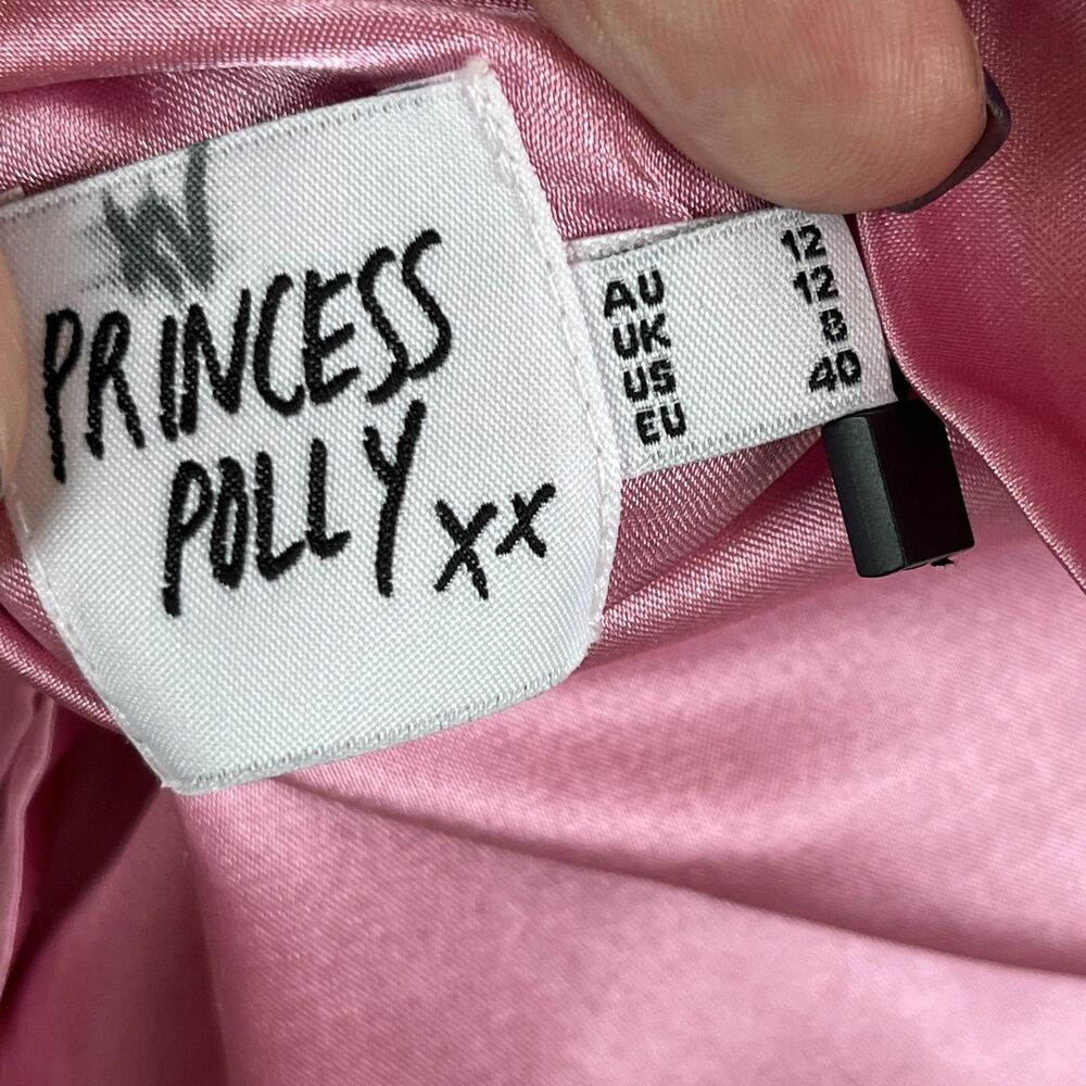 Princess Polly Dress Womens 8 Pink Shaya Strapless Maxi Satin Prom Wedding Party - Picture 6 of 10